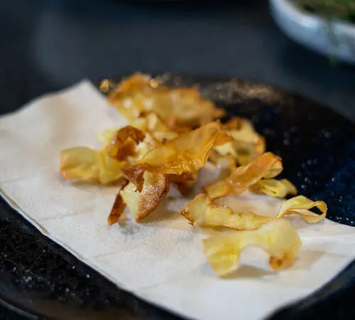 Topping für die Suppe: Pastinaken-Chips Pastinaken-Chips